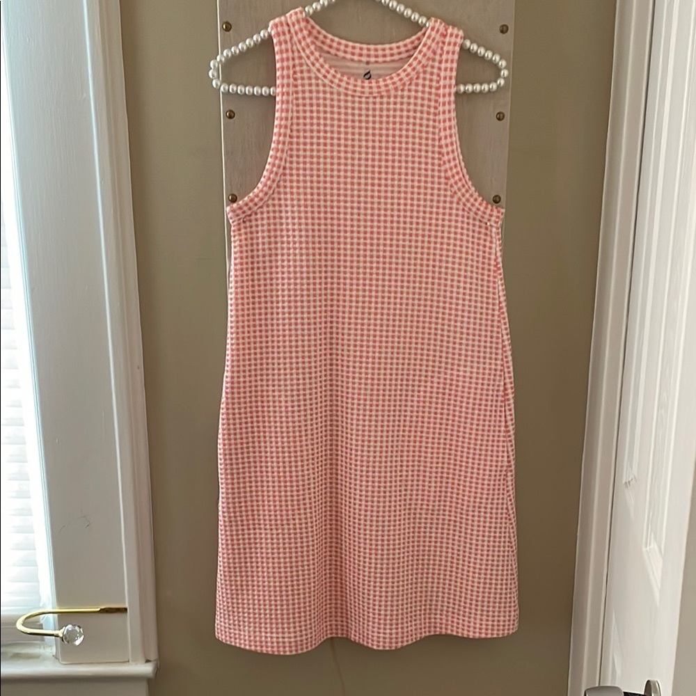 Lou & Grey Gingham Jacquard Halter Mini Pocket Dress XS - Picture 2 of 3